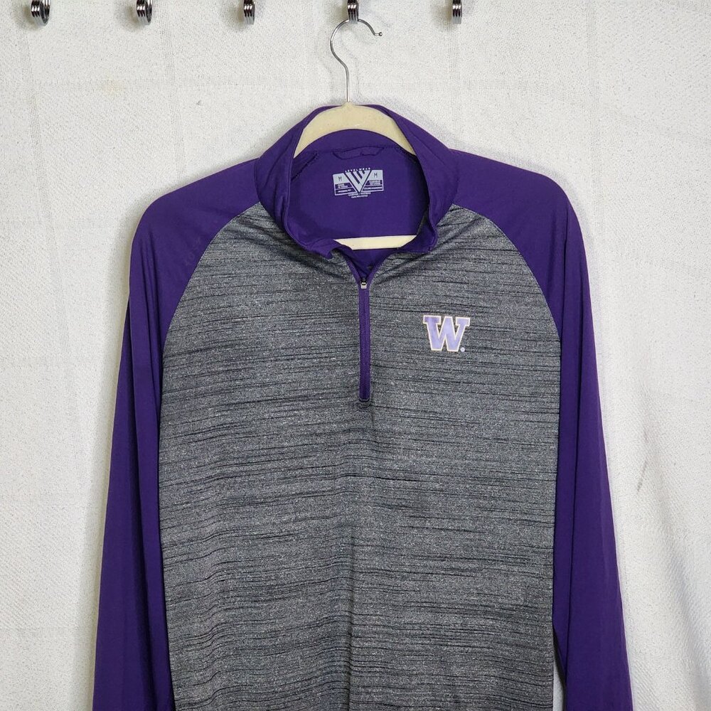 Levelwear Heather Grey w/Purple LS and Collar Poly Univ. of Washington Shacket M - Picture 6 of 16